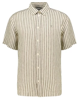 Les Deux Langarmhemd Herren Leinenhemd KRIS Beige/Khaki/Weiß