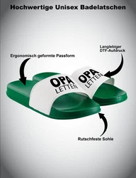 Youth Designz Herren Badelatschen Opa Letten Grün/Dunkelgrün