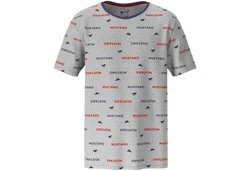 MUSTANG Schlafanzug (2 tlg) Oberteil Short graumelange/navy