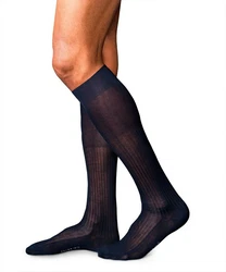 FALKE Kniestrümpfe No. 10 Pure Fil d'Écosse Schwarz/Orange