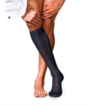 FALKE Kniestrümpfe No. 10 Pure Fil d'Écosse Schwarz/Orange