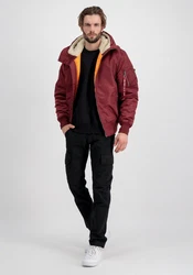 Alpha Industries Bomberjacke MA-1 Hooded Dunkelrot/Braun/Rot/Bordeaux
