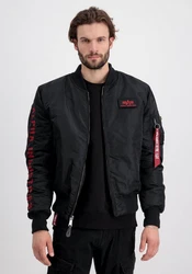 Alpha Industries Winterjacke MA-1 D-Tec SE Rot/Dunkelrot/Schwarz/Hellblau