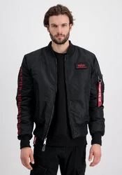 Alpha Industries Winterjacke MA-1 D-Tec SE Rot/Dunkelrot/Schwarz/Hellblau