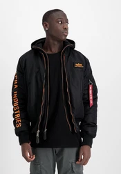 Alpha Industries Winterjacke MA-1 D-Tec SE Dunkelblau/Schwarz/Orange
