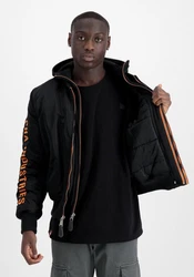 Alpha Industries Winterjacke MA-1 D-Tec SE Dunkelblau/Schwarz/Orange