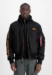 Alpha Industries Winterjacke MA-1 D-Tec SE Dunkelblau/Schwarz/Orange