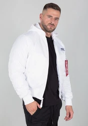 Alpha Industries Bomberjacke MA-1 Zip Hood Back Print Weiß/Creme