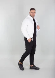 Alpha Industries Bomberjacke MA-1 Zip Hood Back Print Weiß/Creme