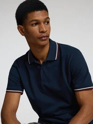 SELECTED HOMME Poloshirt SLHAtlas dunkelblau/dunkelrot/weiß