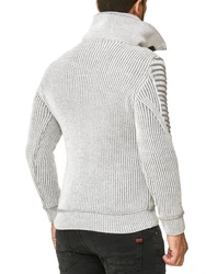 RedBridge Strickpullover mit doppeltem hohen Kragen Grau/Silber/Dunkelblau/Schwarz