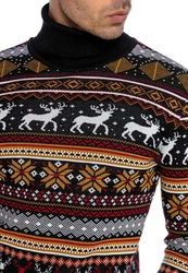 RedBridge Strickpullover mit Rollkragen Mischfarben/Schwarz/Beige/Braun/Dunkelrot