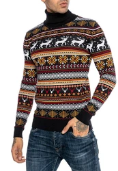 RedBridge Strickpullover mit Rollkragen Mischfarben/Schwarz/Beige/Braun/Dunkelrot