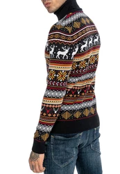 RedBridge Strickpullover mit Rollkragen Mischfarben/Schwarz/Beige/Braun/Dunkelrot