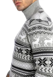 RedBridge Strickpullover mit Rollkragen Beige/Weiß/Grau/Silber