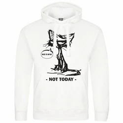 deinshirt Kapuzenpullover Herren Katze Not Today Weiß/Schwarz