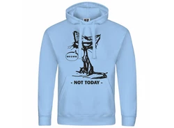 deinshirt Kapuzenpullover Herren Katze Not Today Hellblau/Blau