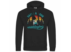 deinshirt Kapuzenpullover Vater und Sohn Unschlagbar Mit Print Motiv Schwarz/Hellblau