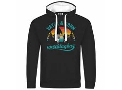 deinshirt Kapuzenpullover Vater und Sohn Unschlagbar Mit Print Motiv Schwarz/Hellblau/Grün