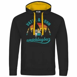 deinshirt Kapuzenpullover Vater und Sohn Unschlagbar Mit Print Motiv Schwarz/Gelb/Grau