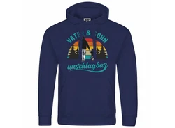 deinshirt Kapuzenpullover Vater und Sohn Unschlagbar Mit Print Motiv Blau/Dunkelblau