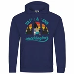 deinshirt Kapuzenpullover Vater und Sohn Unschlagbar Mit Print Motiv Blau/Dunkelblau