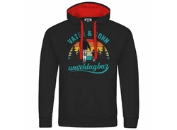deinshirt Kapuzenpullover Vater und Sohn Unschlagbar Mit Print Motiv Schwarz/Grau/Rot