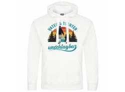 deinshirt Kapuzenpullover Vater und Tochter Unschlagbar Weiß/Creme