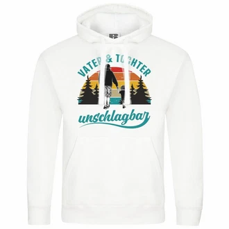 deinshirt Kapuzenpullover Vater und Tochter Unschlagbar Weiß/Creme deinshirt Kapuzenpullover Vater und Tochter Unschlagbar Weiß/Creme