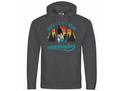 deinshirt Kapuzenpullover Vater und Tochter Unschlagbar Schwarz/Dunkelgrau/Hellgrau/Grau
