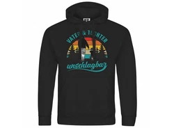 deinshirt Kapuzenpullover Vater und Tochter Unschlagbar Schwarz
