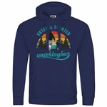 deinshirt Kapuzenpullover Vater und Tochter Unschlagbar Blau/Dunkelblau/Hellblau