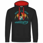 deinshirt Kapuzenpullover Vater und Tochter Unschlagbar Schwarz/Rot