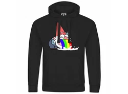 deinshirt Kapuzenpullover Kotzender Zwerg Schwarz/Hellblau/Mischfarben