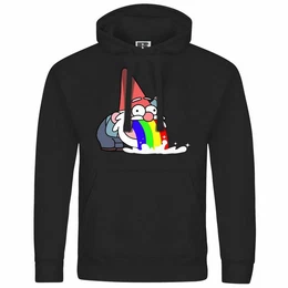 Kapuzenpullover Herren Kapuzenpullover Kotzender Zwerg Mit Print Motiv, Grafik