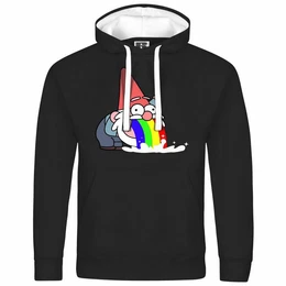 Kapuzenpullover Herren Kapuzenpullover Kotzender Zwerg Mit Print Motiv, Grafik