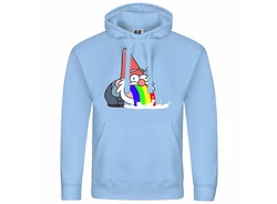 deinshirt Kapuzenpullover Kotzender Zwerg Hellblau/Mischfarben
