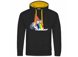 deinshirt Kapuzenpullover Kotzender Zwerg Mischfarben/Schwarz/Hellblau