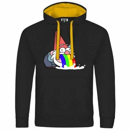 Kapuzenpullover Herren Kapuzenpullover Kotzender Zwerg Mit Print Motiv, Grafik
