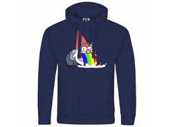 deinshirt Kapuzenpullover Kotzender Zwerg Hellblau/Dunkelblau/Mischfarben