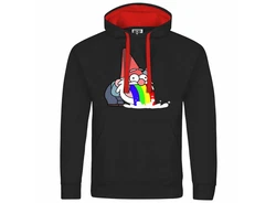 deinshirt Kapuzenpullover Kotzender Zwerg Schwarz/Rot/Mischfarben/Hellblau