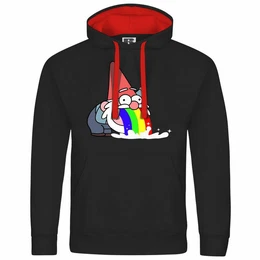 Kapuzenpullover Herren Kapuzenpullover Kotzender Zwerg Mit Print Motiv, Grafik