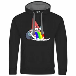 Kapuzenpullover Herren Kapuzenpullover Kotzender Zwerg Mit Print Motiv, Grafik