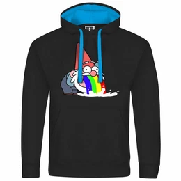 Kapuzenpullover Herren Kapuzenpullover Kotzender Zwerg Mit Print Motiv, Grafik