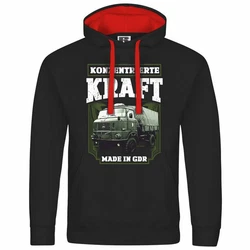 deinshirt Kapuzenpullover Herren Konzentrierte Kraft Mit Print Motiv Grau/Dunkelblau/Schwarz/Khaki