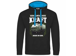 deinshirt Kapuzenpullover Herren Konzentrierte Kraft Mit Print Motiv Grau/Schwarz/Dunkelblau