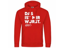 deinshirt Kapuzenpullover Das ist mir Wurst Mit Print Motiv Rot/Dunkelrot