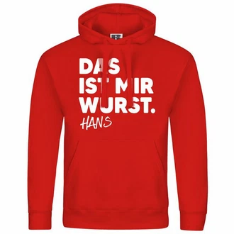 deinshirt Kapuzenpullover Das ist mir Wurst Mit Print Motiv Rot/Dunkelrot