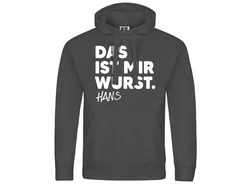 deinshirt Kapuzenpullover Das ist mir Wurst Mit Print Motiv Dunkelgrau