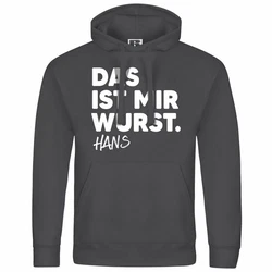 deinshirt Kapuzenpullover Das ist mir Wurst Mit Print Motiv Dunkelgrau